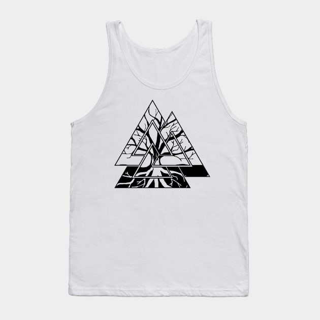 Valknut Symbol and Tree of life  -Yggdrasil Tank Top by Nartissima